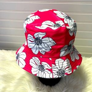 Floral Pink, Black & White Reversible Cotton Bucket Hat